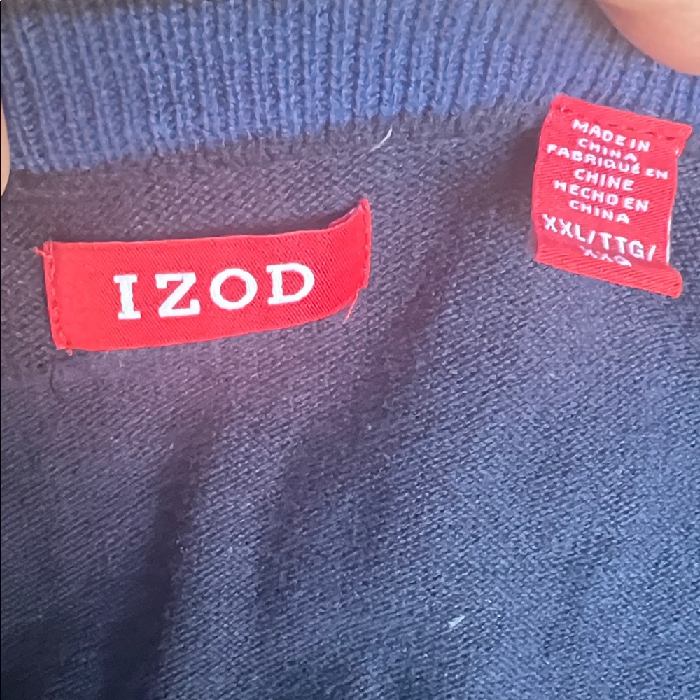Izod Men's Dark Blue Crewneck Sweater - Picture 4 of 6